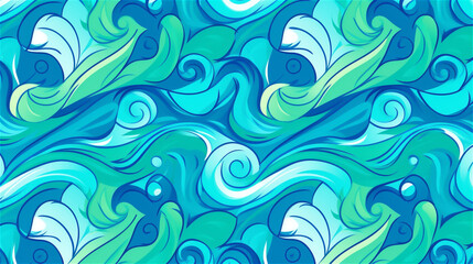 Fototapeta premium Generative AI, An abstract pattern with swirling lines in shades of blue and green