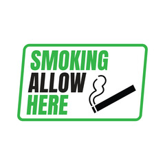 Permitted smoking area sign, smoking allowed here banner, designated smoking area sign