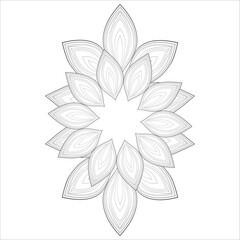 Delightful coloring page for mindful relaxation of the adult. Colouring page for therapy practice. Coloring sheet for fun project