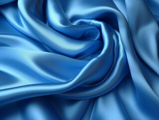 Abstract blue silk background. Generative AI