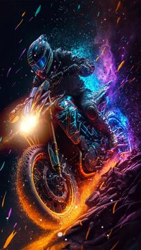 motorcycle on fire