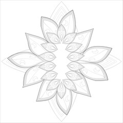 Delightful coloring page for mindful relaxation of the adult. Colouring page for therapy practice. Coloring sheet for fun project