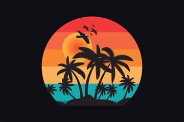 Summer T-shirt design vector