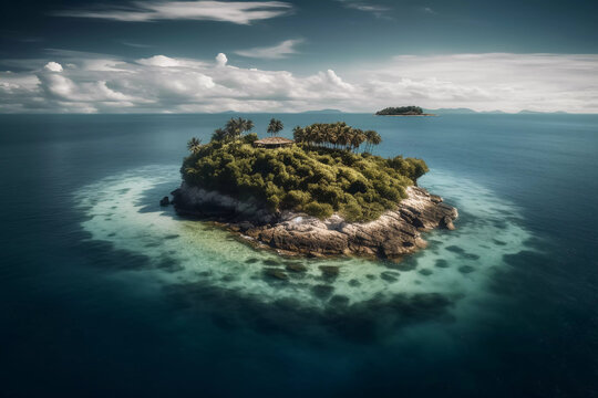 abandoned island in ocean