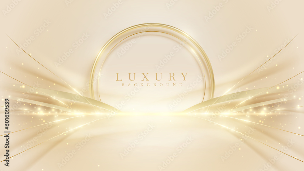 Canvas Prints luxury background with golden light effect decoration and bokeh elements.