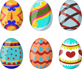 Easter eggs isolated on white background