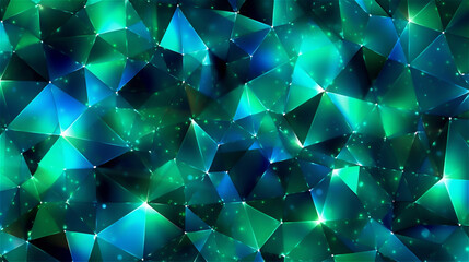 Fototapeta na wymiar Generative AI, A digital abstract pattern in shades of blue and green