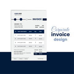 Fototapeta premium corporate invoice design template