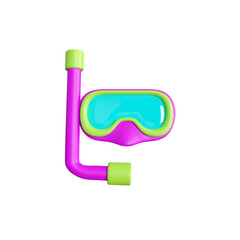 SNORKEL GOGGLES 3D ISOLATED IMAGES