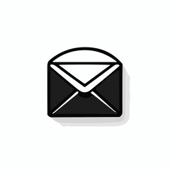 Symbol of Communication: Minimalist Black Vector Icon of an Envelope