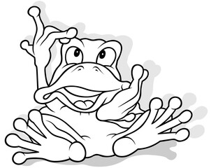 Drawing of a Frog Gesturing with his Hands