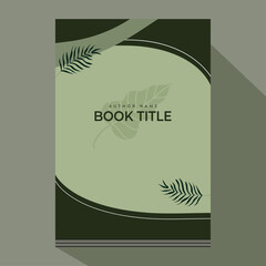 Front page of  Book Cover Design With Leaves, Flyer Poster Book Title Author Name Design Illustration	
