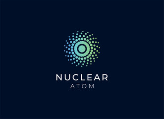 nuclear or atom logo design. Nuclear logo