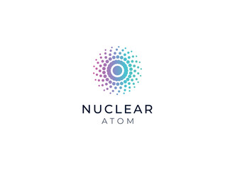 nuclear or atom logo design. Nuclear logo - obrazy, fototapety, plakaty
