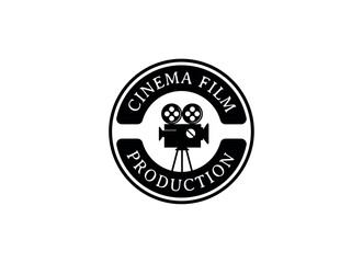 Cinema Logo Design. Movie logo. Roll film with camera logo design template. 
