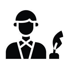 authorship glyph icon illustration vector graphic