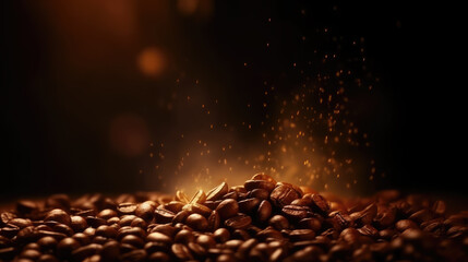 coffee beans background. generative ai.