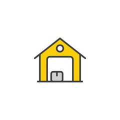 Warehouse icon design with white background stock illustration