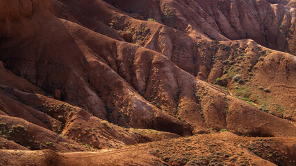 red sand mountains. tiger mountains. colored sands. desert