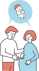 妊婦さんに寄り添う男性