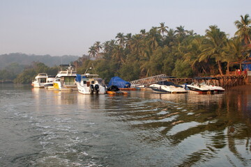 Brittona jetty near brittona church in Bradez taluka Goa.