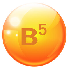 Vitamin icon. Multivitamin supplement. Vitamin B group B 5