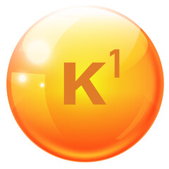 Vitamin icon. Multivitamin supplement. Vitamin K1