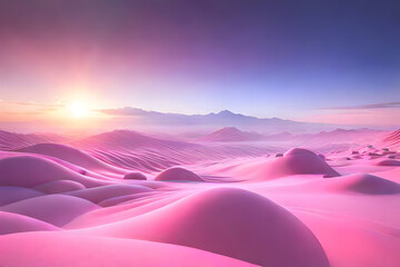 Fototapeta na wymiar abstract digital landscape wavy .topographic layers and dunes ; blue, purple and pink gradient