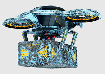 3D illustration of a multi-purpose military drone.