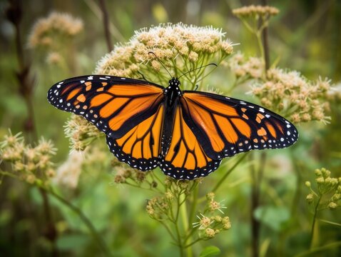 Close-up of a Monarch Butterfly - AI Generated