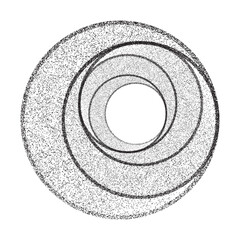 Naklejka premium Distorted geometric circle . Minimal art design . Noise destroyed logo . Trendy grainy shapes . Graph print texture .Spray effect .Grunge texture . Distressed element .vector 