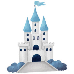 Castle Tower Old ancient gothic tower fortress or fairy citadel Clip art Element Transparent Background