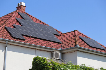 Solar panels on the roof of a house