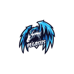 Pegasus - Mascot & Esport logo template, All elements in this template are editable