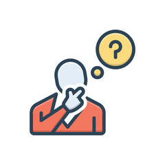 Color illustration icon for considerations 