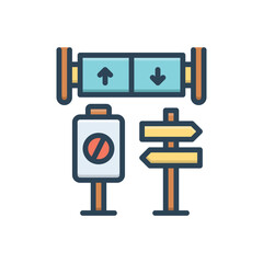 Color illustration icon for signs 