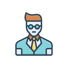 Color illustration icon for personnel 