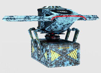 3D illustration of a multi-purpose military drone.