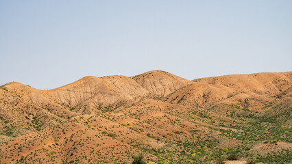 Fototapeta na wymiar deserted hills. sandy rocks