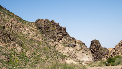 Fototapeta na wymiar deserted hills. sandy rocks