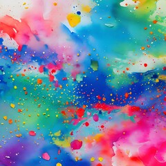 4 Abstract Watercolor Splashes: An artistic and colorful background featuring abstract watercolor splashes in various hues and shades that blend and mix together5, Generative AI