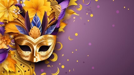 Carnival Mask, Masquerade Party Background, digital illustration, Generative AI