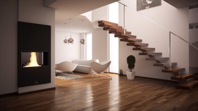 Stylish Interior Design Background. Modern Home. Generative AI.