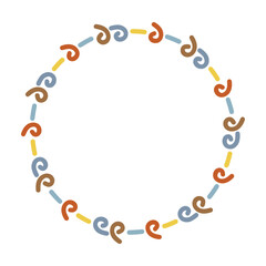 Circle frame round abstract border design shape icon for decorative vintage doodle element for design in vector illustration