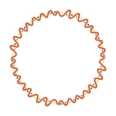 Circle frame round abstract border design shape icon for decorative vintage doodle element for design in vector illustration