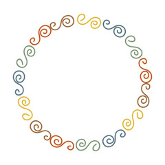 Circle frame round abstract border design shape icon for decorative vintage doodle element for design in vector illustration