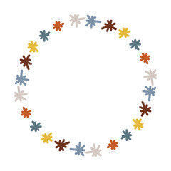 Circle frame round abstract border design shape icon for decorative vintage doodle element for design in vector illustration