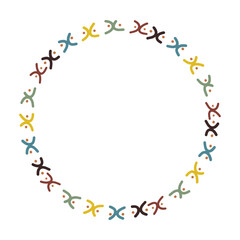 Circle frame round abstract border design shape icon for decorative vintage doodle element for design in vector illustration