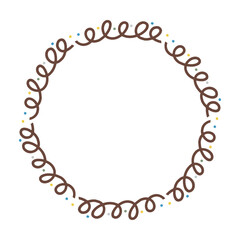 Circle frame round abstract border design shape icon for decorative vintage doodle element for design in vector illustration