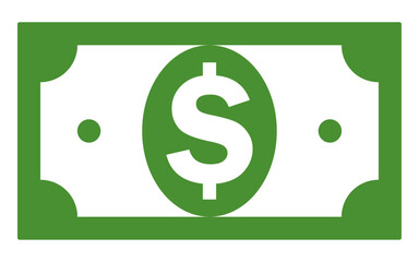 American dollar cash flat icon sign for financial websites and apps.